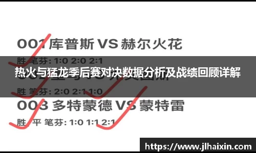 热火与猛龙季后赛对决数据分析及战绩回顾详解